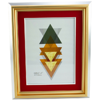 Homeware Photo Frame Gold And Red Design 6"x8" Size