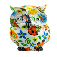 Home Decore Figurine Owl Butterfly Multi Colour Design 10cm x 7cm x 10.5cm 