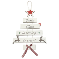 Christmas Decor Wall Plaque Christmas Tree Shape Santa Is Coming To Town