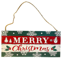 Christmas Decor Hanging Plaque Merry Christmas Snowman And Mistletoe Design