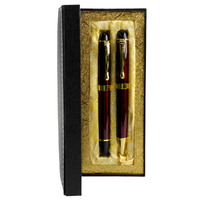 Pen Gift Set Of 2 Red And Gold In Black Case