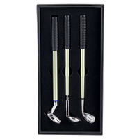 Pen Gift Set Of 3 Golf Club Design In Black Case