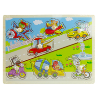 Kids Early Learning Wooden Puzzle Transport Design