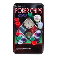 100 Duel Toned Poker Chip And Dealer Button Perfect For Texas Hold Em