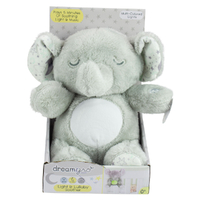 Baby Night Light And Lullaby Soother Grey Elephant Plush Best Friend