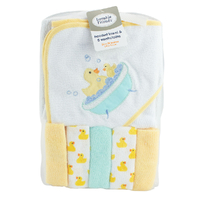 Baby Bath Time Essentials Towel And Wash Cloth Gift Set Duck Design