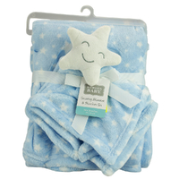 Baby Bed Time Essentials Blanket Security Blanket Blue Colour With Star Design