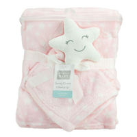 Baby Bed Time Essentials Blanket Security Blanket Pink Colour With Star Design