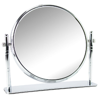 Round Mirror With Short Stand And Silver Colour Metal