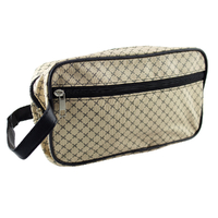 Crewman PU Vintage Print Design Dark White Color Toiletry Bag