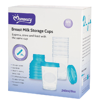 Momeasy Breast Milk Storage Cups Leak Safe And Freeze Safe BPA Free 240ml