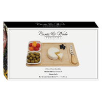 Curtis & Wade 4 Piece Gift Set Cheese Board Cheese Knife 2 Ceramic Snack Bowls