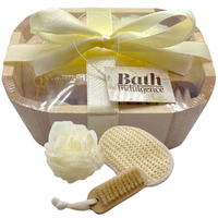 Bath Indulgence Exfoliating Tools Loofah Brush Gift Set 2 Tone Rectangle Storage