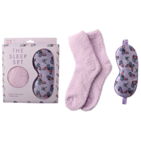 Beauty & Me Sleep Gift Set With Cosy Socks Sleep Mask For Travel And Home Purple