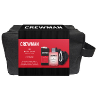 Crewman 3 Piece Toiletry Bag Gift Set 100ml EDT 200g Soap Netting Sponge Intense