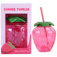 Summer Tumbler For Drinking In Strawberry Design