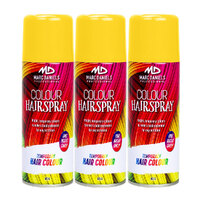  3 x Marc Daniels Hair Colour Spray Yellow 85g