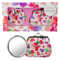 Yardley London Handbag Gift Set Compact Mirror And Coin Purse Rose Design