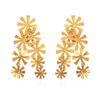 Culturesse Venezia Artisan 24K Petal Sculpture Earrings (Oversized)