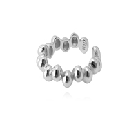 Culturesse Flori Artisan Beaded Cuff Earring (Single Piece Silver)