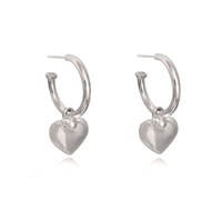 Culturesse Lavin Classic Love Heart Drop Earrings (Silver)