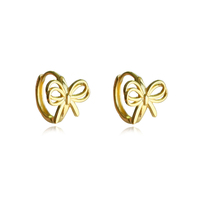 Culturesse Liana Bow Tie Hoop Earrings (Gold)