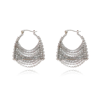 Culturesse Mavis Silver Chain Bag Earrings