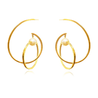 Culturesse Orbit Sculptural Hoop Statement Earrings