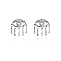 Culturesse Harmonie Splendid Evil Eye Earrings (Silver)