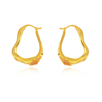 Culturesse Nomad Fluid Sculpture Hoop Earrings (Gold Vermeil)