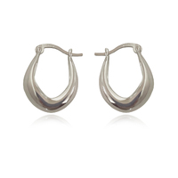 Culturesse Krista Modern Bowl Huggie Earrings - Silver