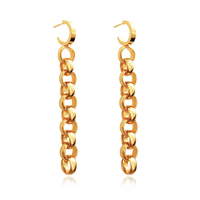 Culturesse Orbit Modern Link Chain Drop Earrings