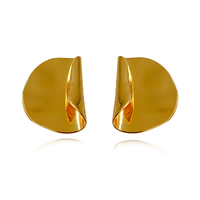 Culturesse Wilde 24K Artisan Sculptural Fold Earrings 