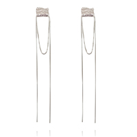 Culturesse Murphy Sculpture Wrap Tassel Earrings (Silver)