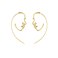 Culturesse Vianca Artsy Face To Face Earrings (Gold)