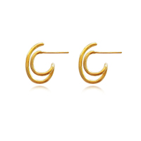 Culturesse Simone Twin Loop Earrings (Gold Vermeil)