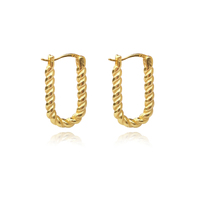 Culturesse Josi Minimalist Twisted Huggie Earrings (Gold Vermeil)