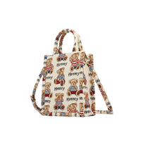 Henney Bear Stripe Bear Small Rectangular Tote Bag 