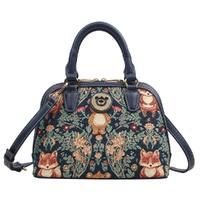 Henney Bear Bear and Fox  Leatherette Top Handle Bag 