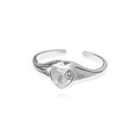 Culturesse Angelica Silver Heart Open Ring