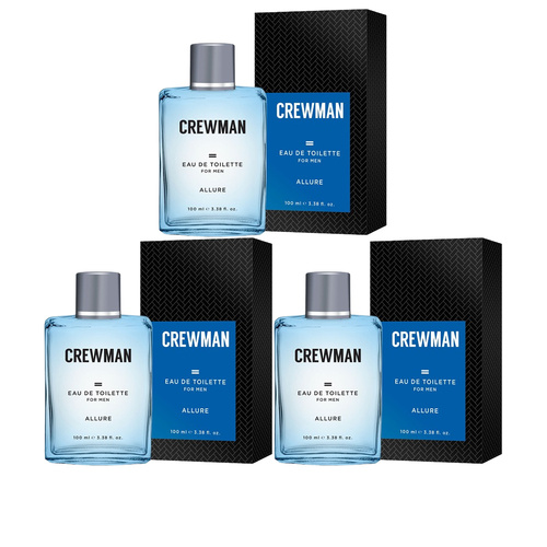 Crewman 3 x Allure Mens Eau De Toilette EDT 100ml