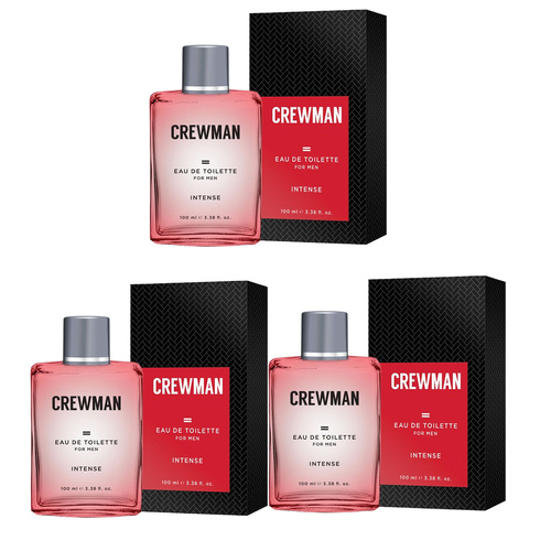 Crewman 3 x Intense Mens Eau De Toilette EDT 100ml