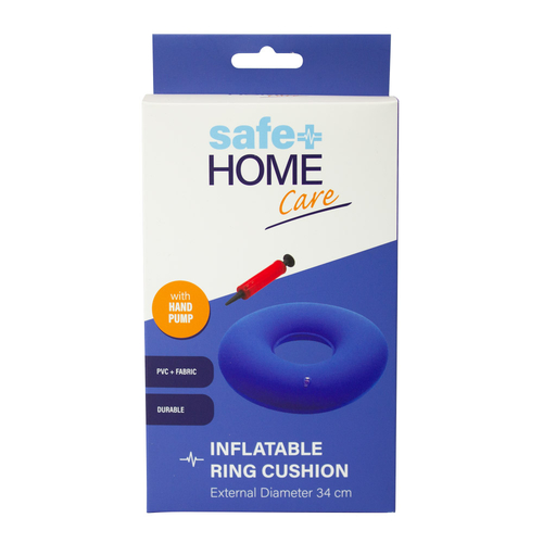 Safe Home Care Pressure Relief Inflatable Ring Cushion 34cm With Pump