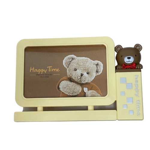 Kids Happy Time Teddy Bear Photo Frame - Beige-Brown 17 x 10.2cm