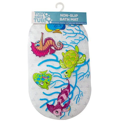 Fun In The Tub Non Peel Anti-bacterial Mould Free Sealife Bath Mat 69 x 39cm