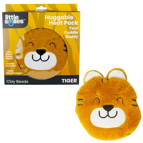 Little Smiles Tiger Huggable Heat Pack - Clay Beads 400g - Microwaveable