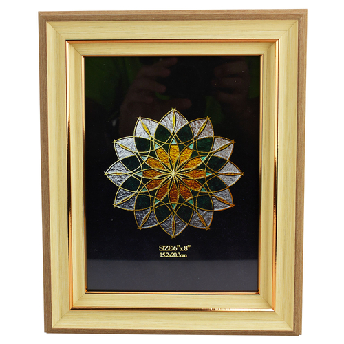 Homeware Photo Frame Wood And Gold Trim Design 6"x8"