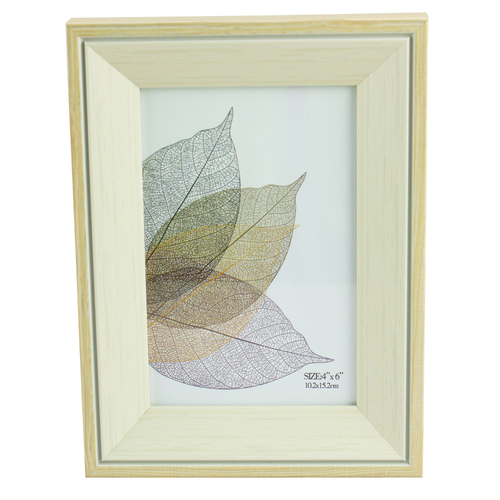 Homeware Photo Frame Leaf Print Natural Wood Design 4"x6"