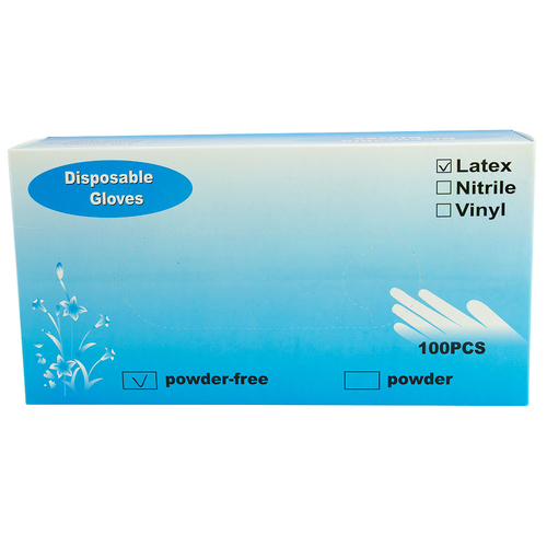 Disposable Latex Gloves Powder Free 100 Pack Medium Size