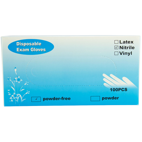 Disposable Nitrile Gloves Powder Free 100 Pack Medium Size